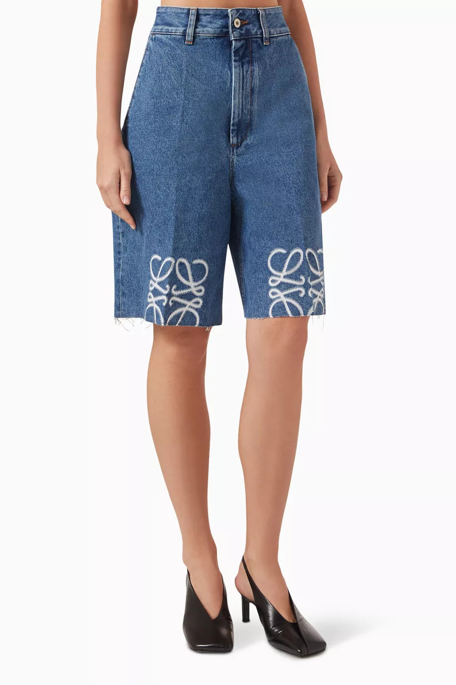LOEWE washed denim Anagram shorts