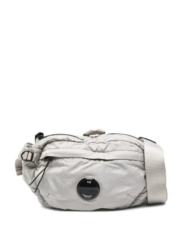 C.P. Company Logo-patch Zipped Silver Belt Bag