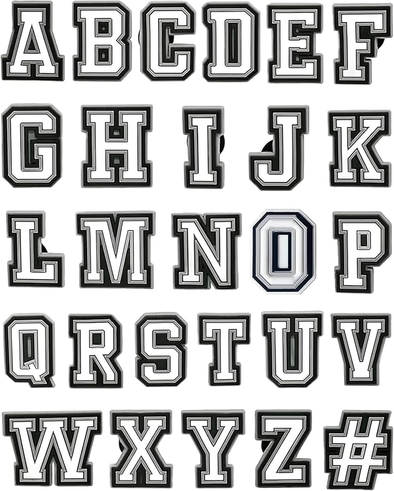 white letter jibbitz
