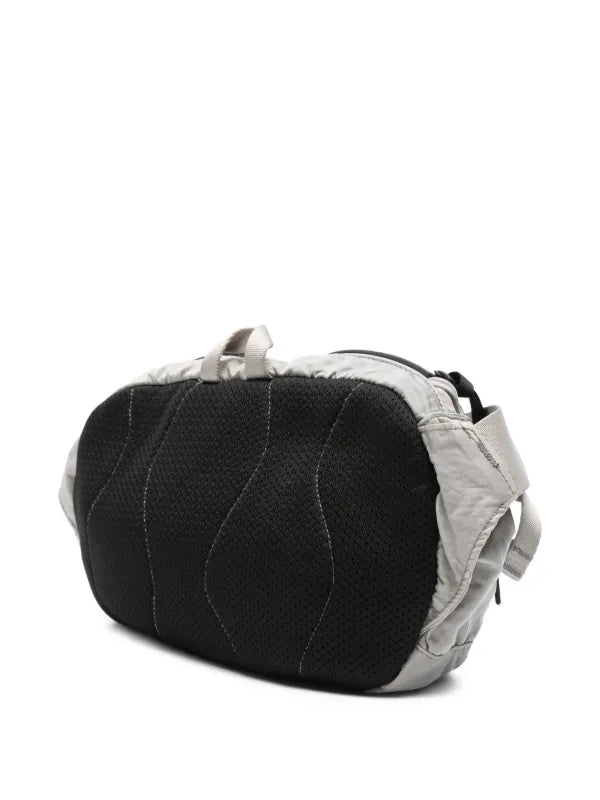 C.P. Company Logo-patch Zipped Silver Belt Bag