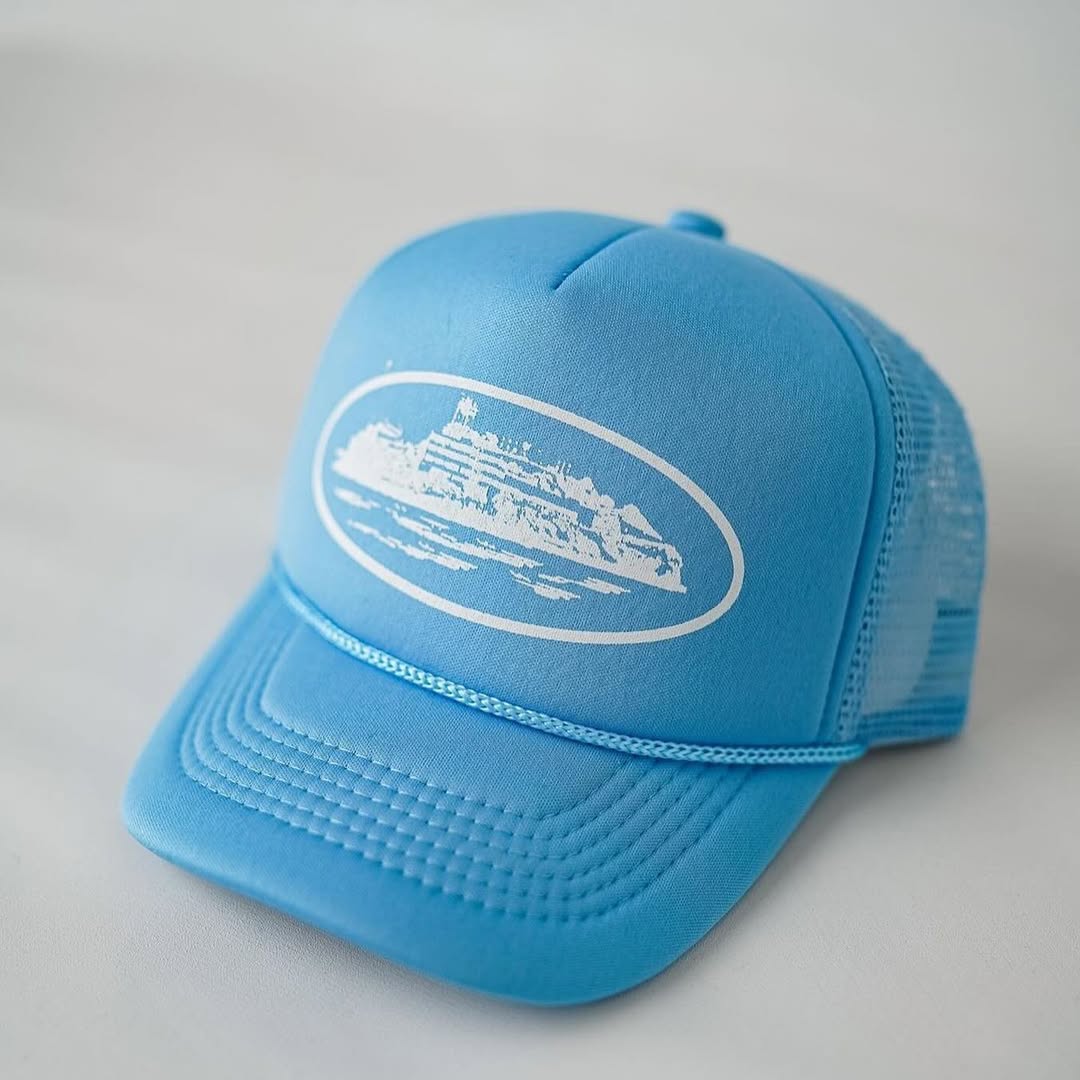 Corteiz Alcatraz Trucker Hat Baby Blue