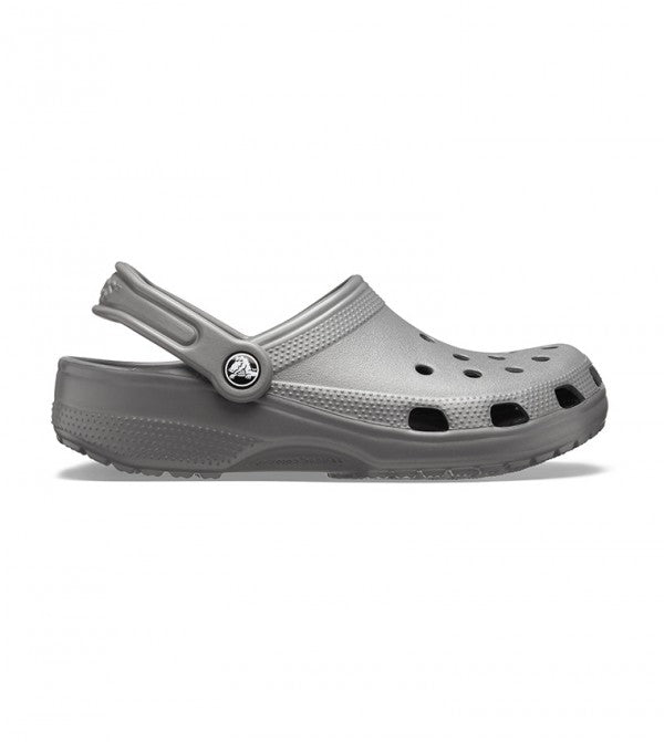 Gray clog shoe on a white background